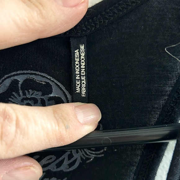 GUESS LOS ANGELES T-BACK BLACK BABYDOLL BLOUSE/SIZE M/RHINESTONE/FLIRTY STYLE - Picture 6 of 8